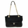 Carolina Herrera Black Leather Audrey Shoulder Bag Women