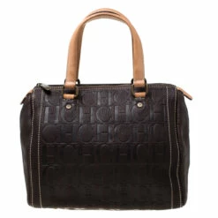 Carolina Herrera Dark Brown Leather Andy Satchel Women
