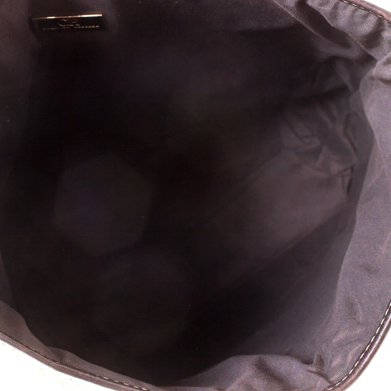 Carolina Herrera Beige/Brown Monogram Canvas Shopper Tote Women