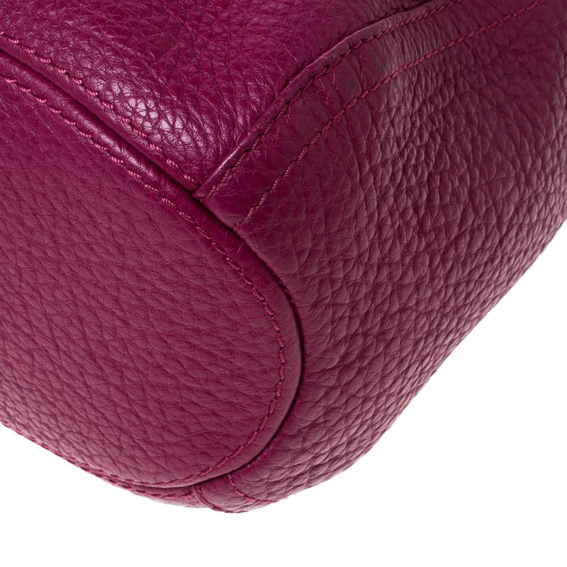 Carolina Herrera Hot Pink Leather Chain Tassel Shoulder Bag Women