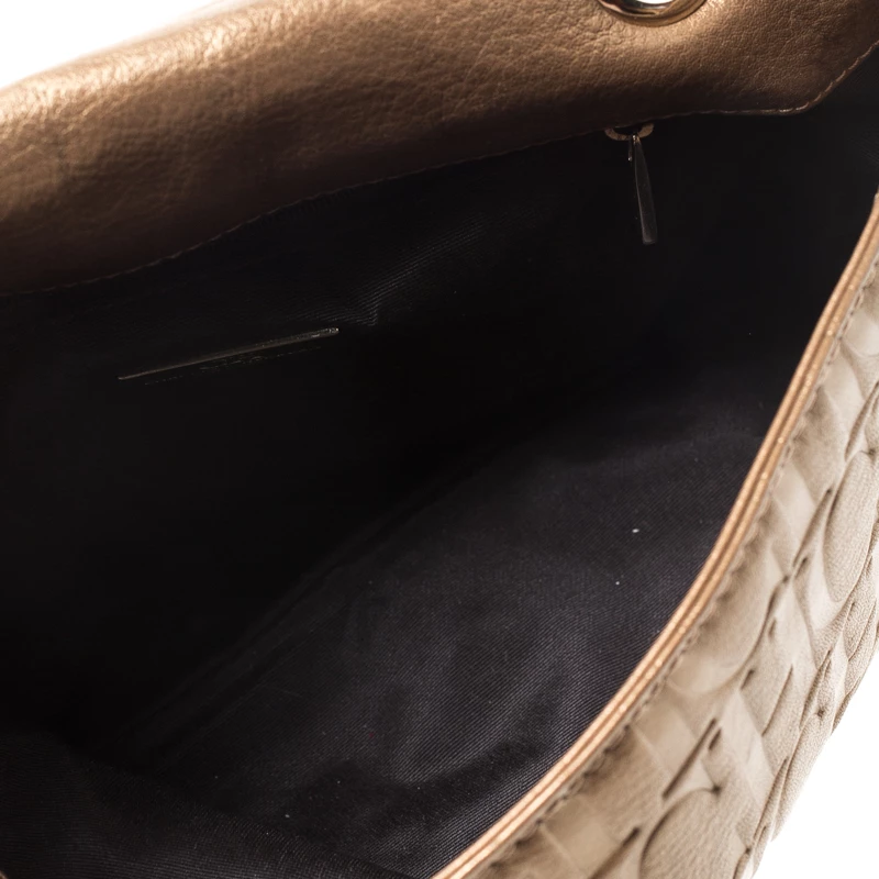 Carolina Herrera Bronze Monogram Leather Audrey Shoulder Bag Women - Brown