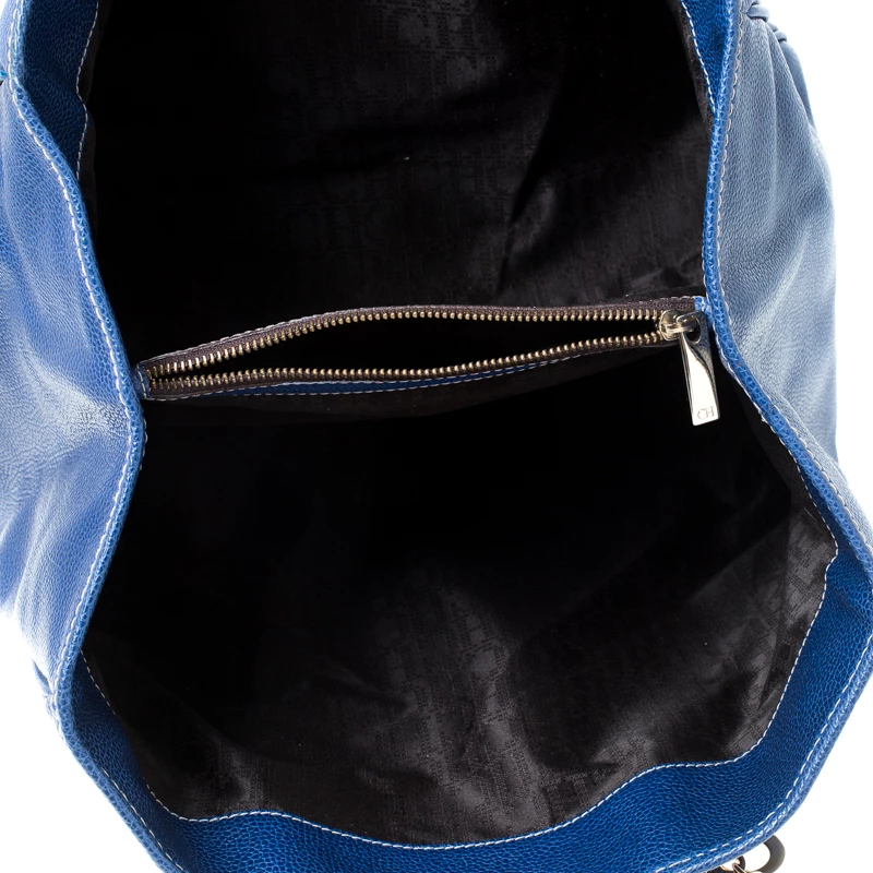 Carolina Herrera Blue Leather Large Matteo Tote Women