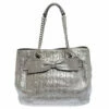 Carolina Herrera Silver Monogram Leather Audrey Tote Women