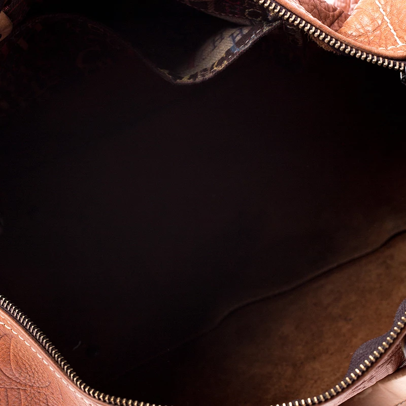 Carolina Herrera Brown Leather Large Andy Boston Bag Women