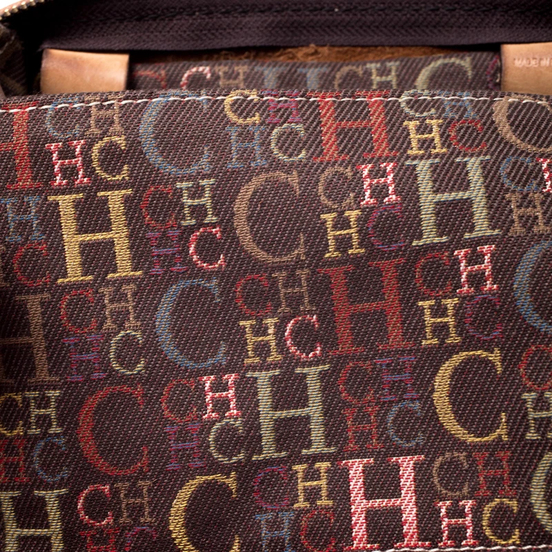 Carolina Herrera Brown Leather Large Andy Boston Bag Women