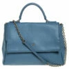 Carolina Herrera Blue Leather Minuetto Flap Top Handle Bag Women