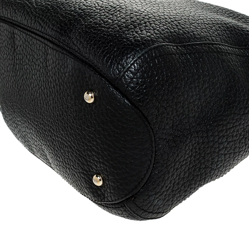 Carolina Herrera Black Leather Tassel Chain Hobo Women