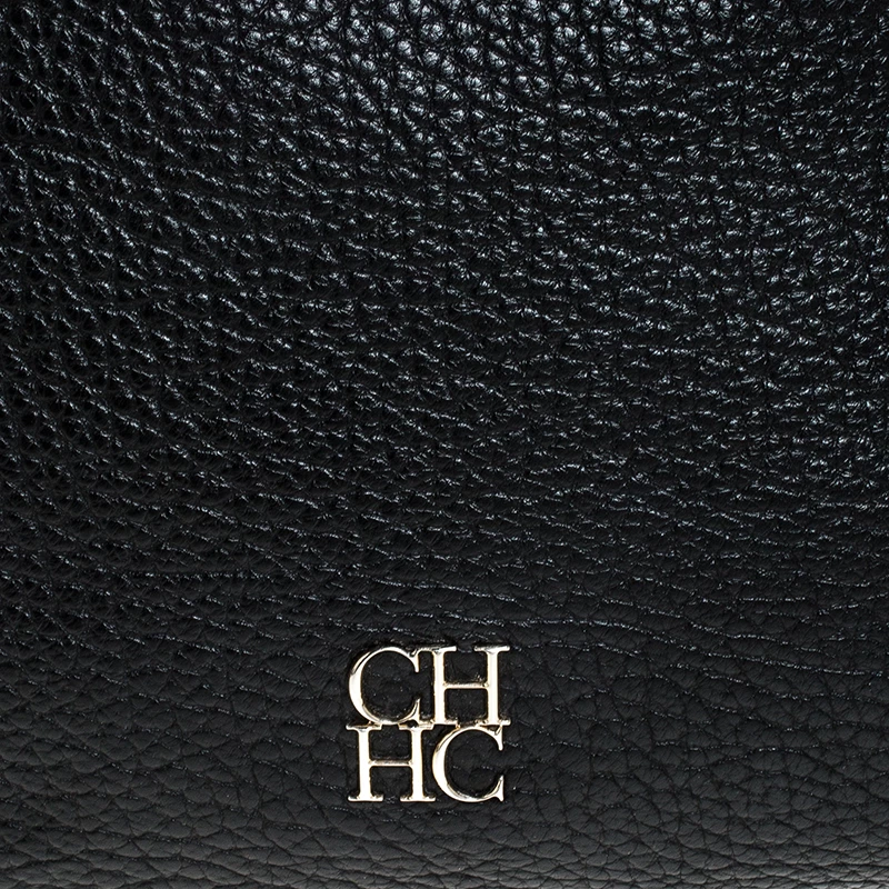 Carolina Herrera Black Leather Tassel Chain Hobo Women