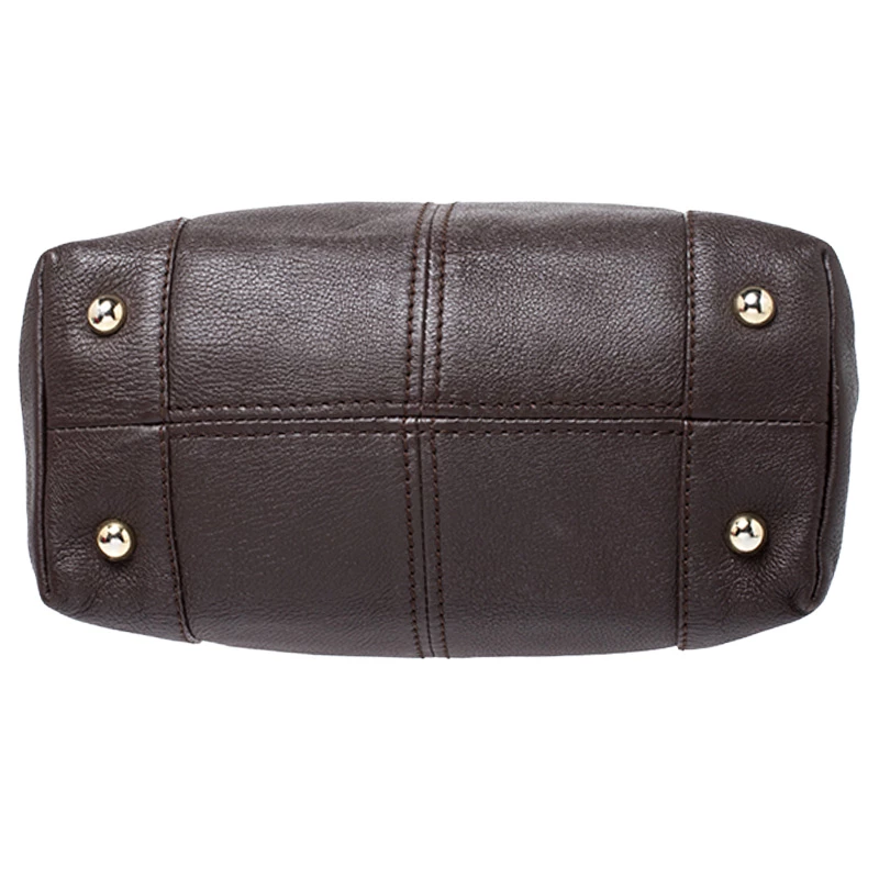 Carolina Herrera Brown Leather Chain Handle Tote Bag Women