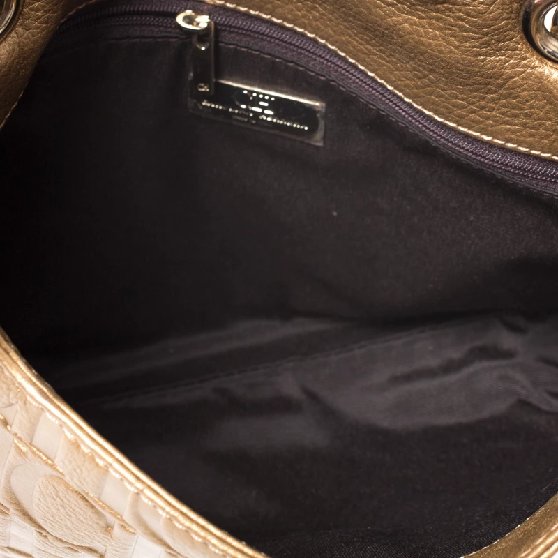 Carolina Herrera Bronze Monogram Leather Audrey Shoulder Bag Women - Brown