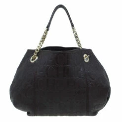 Carolina Herrera Brown Monogram Celidonia Chain Handle Tote Women