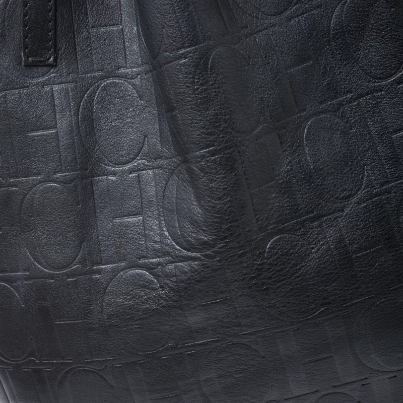 Carolina Herrera Black Leather Matryoshka Tote Women