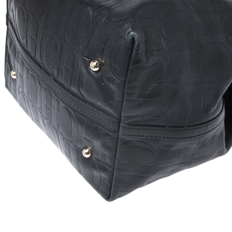 Carolina Herrera Black Leather Matryoshka Tote Women