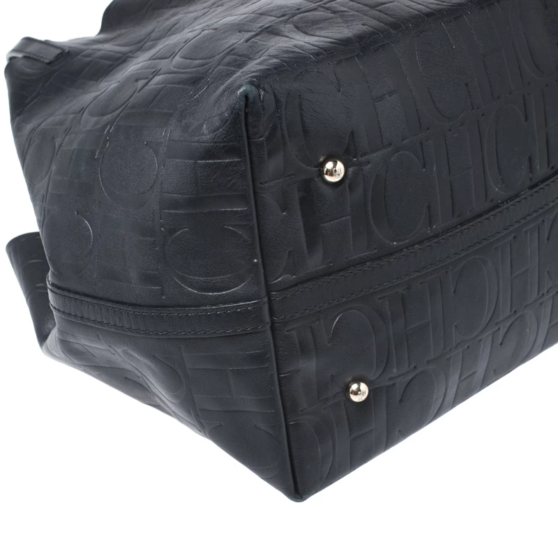 Carolina Herrera Black Leather Matryoshka Tote Women