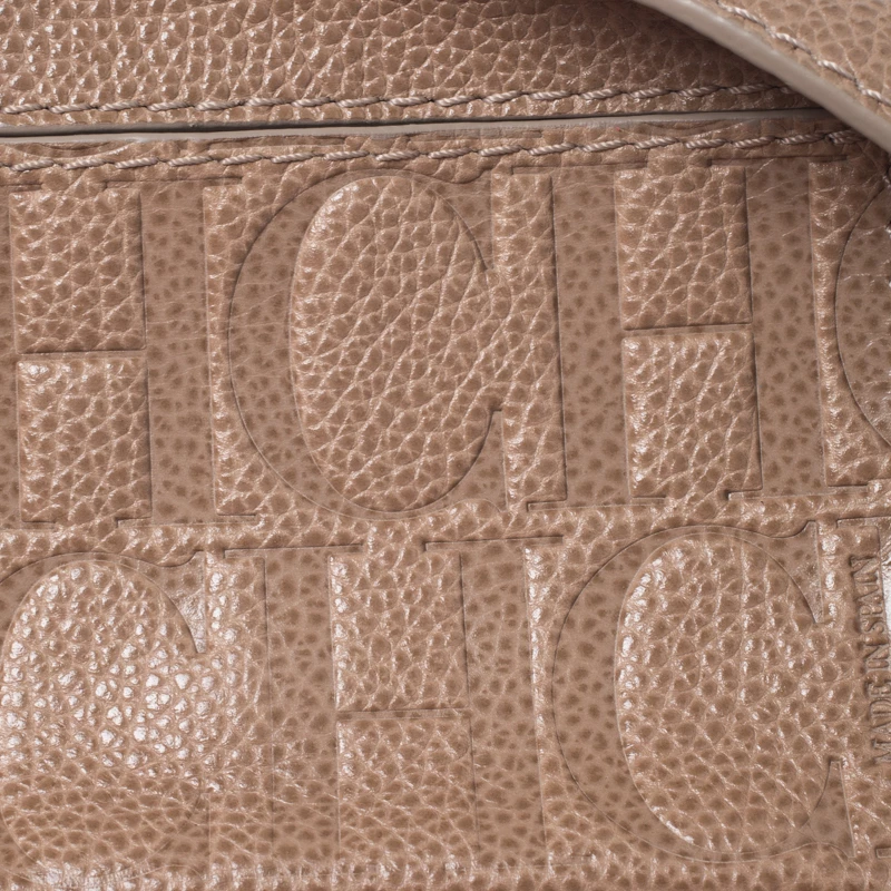 Carolina Herrera Beige Leather Flap Crossbody Bag Women