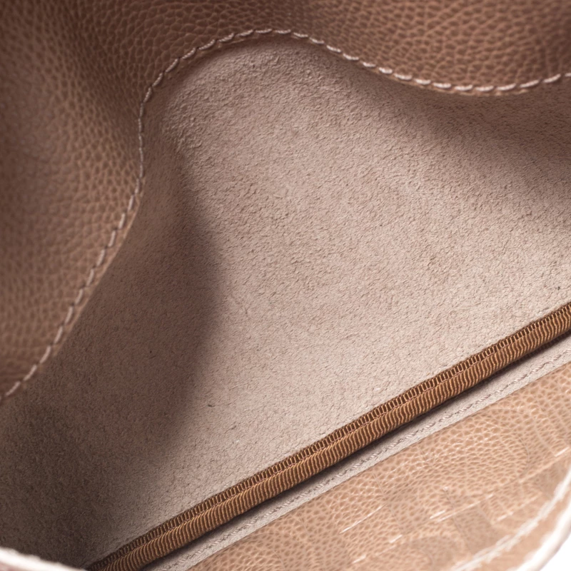 Carolina Herrera Beige Leather Flap Crossbody Bag Women