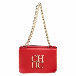 Carolina Herrera Red Leather Shoulder Bag Women