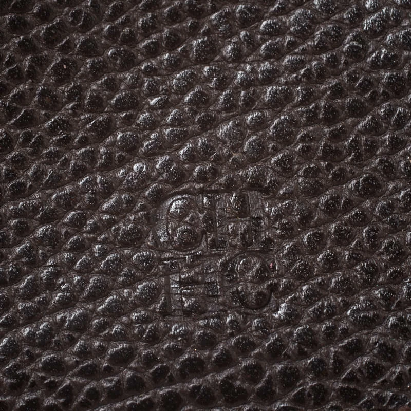 Carolina Herrera Burgundy Leather Long Trifold Wallet Women