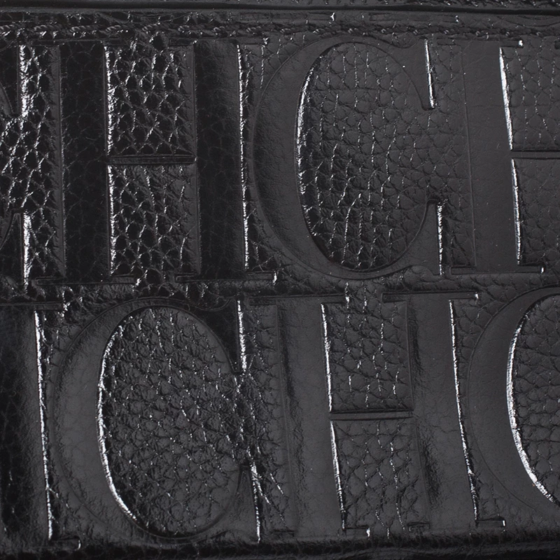 Carolina Herrera Black Leather Flap Crossbody Bag Women