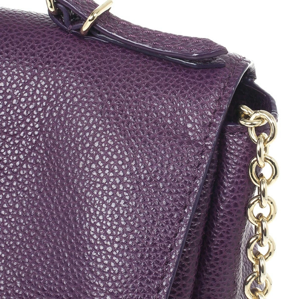Carolina Herrera Purple Leather Minueto Flap Bag Women