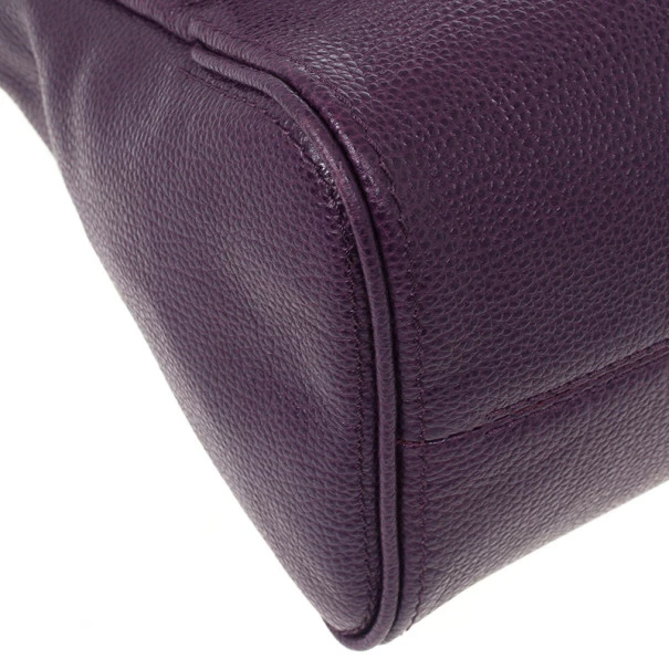 Carolina Herrera Purple Leather Minueto Flap Bag Women