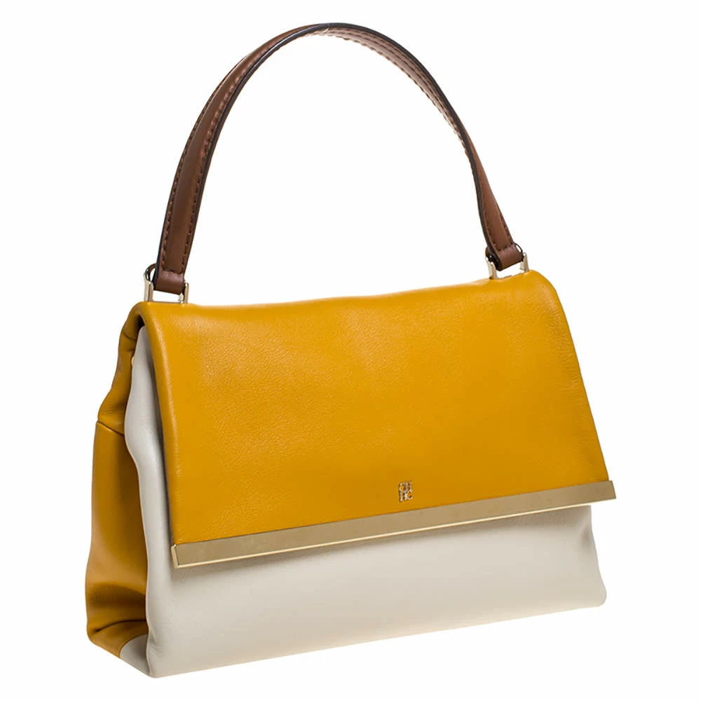 Carolina Herrera Bicolor Leather Top Handle Bag Women - Multicolor