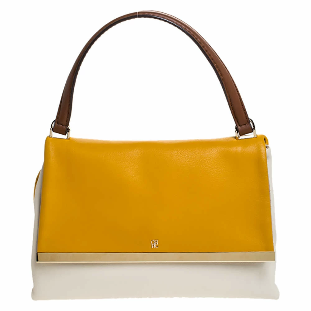 Carolina Herrera Bicolor Leather Top Handle Bag Women - Multicolor