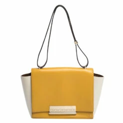 Carolina Herrera Tri Color Leather Casati Shoulder Bag Women - Yellow