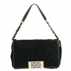 Carolina Herrera Deep Green Quilted Suede Shoulder Bag Women