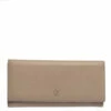 Carolina Herrera Beige Leather Continental Flap Wallet Women