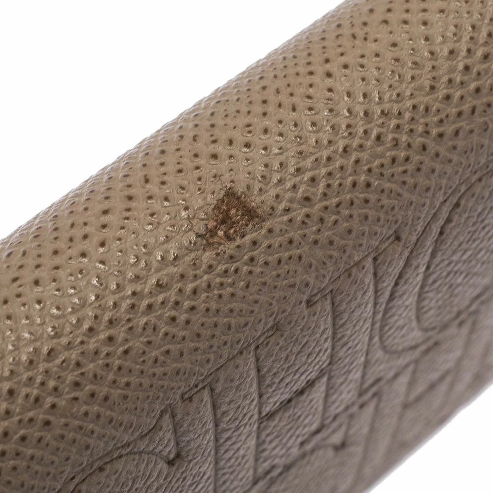 Carolina Herrera Beige Leather Continental Flap Wallet Women