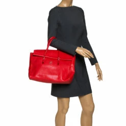 Alternative view of Carolina Herrera Orange Leather Flap Satchel Women