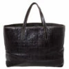 Carolina Herrera Dark Brown Monogram Leather Tote Women