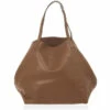 Carolina Herrera Brown Matryoshka Leather Tote Women