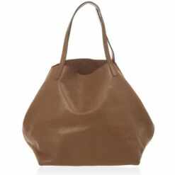 Carolina Herrera Brown Matryoshka Leather Tote Women