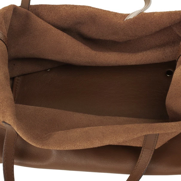 Carolina Herrera Brown Matryoshka Leather Tote Women