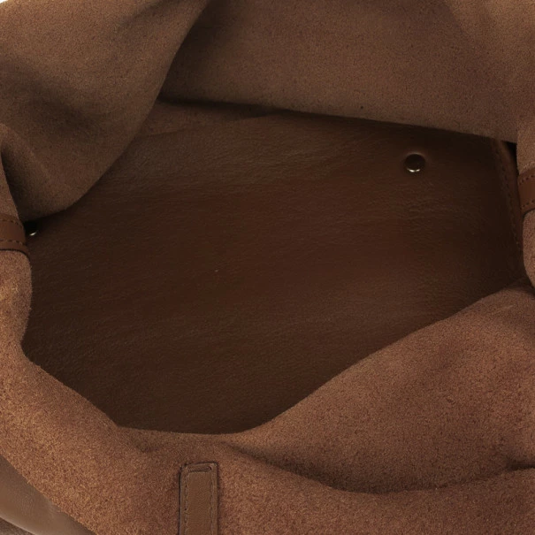 Carolina Herrera Brown Matryoshka Leather Tote Women