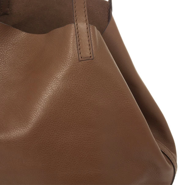 Carolina Herrera Brown Matryoshka Leather Tote Women