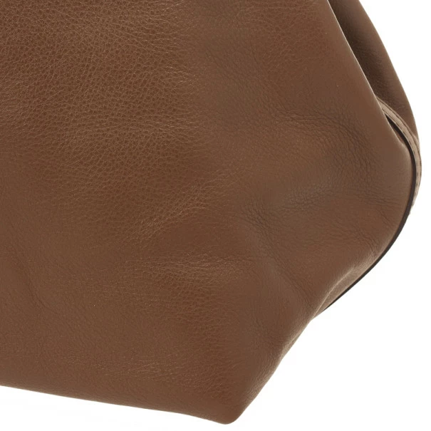 Carolina Herrera Brown Matryoshka Leather Tote Women