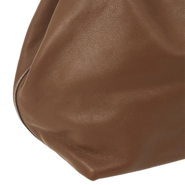 Carolina Herrera Brown Matryoshka Leather Tote Women