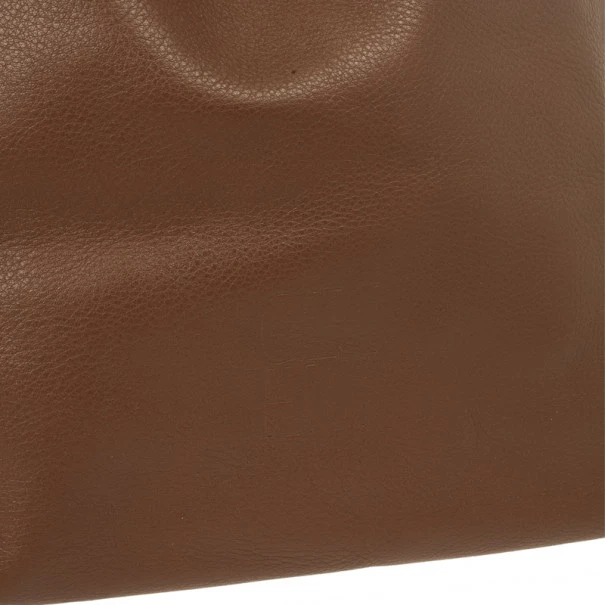 Carolina Herrera Brown Matryoshka Leather Tote Women