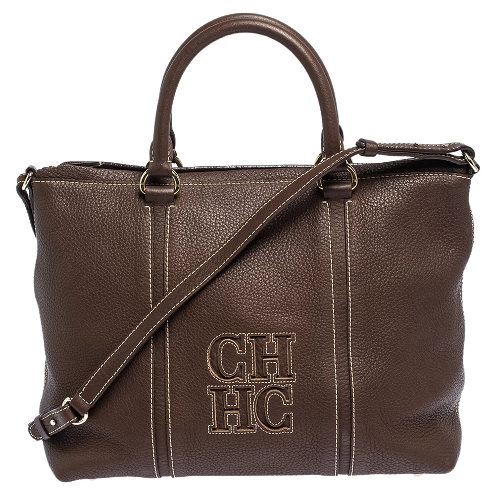 Carolina Herrera Brown Leather Andy Tote Women