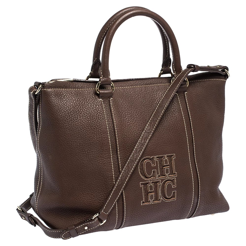 Carolina Herrera Brown Leather Andy Tote Women
