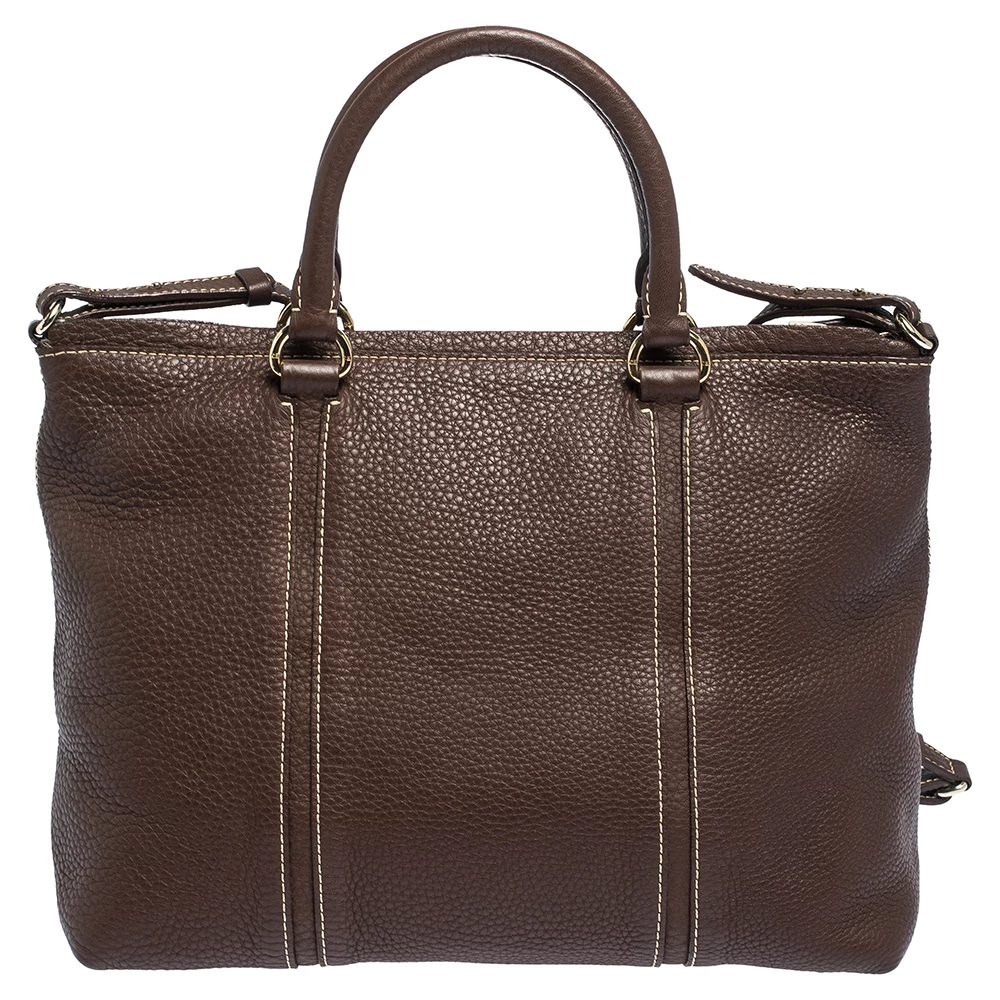 Carolina Herrera Brown Leather Andy Tote Women