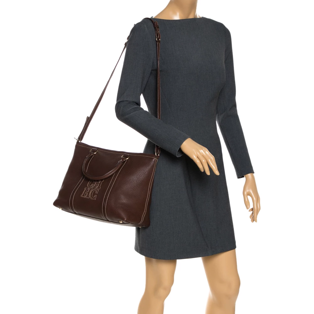 Carolina Herrera Brown Leather Andy Tote Women