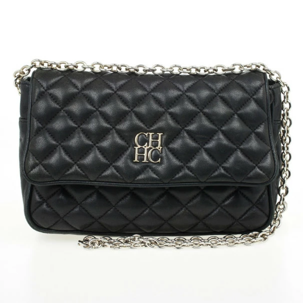 Carolina Herrera Black Quilted Flap Bag Women