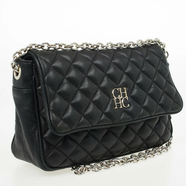 Carolina Herrera Black Quilted Flap Bag Women