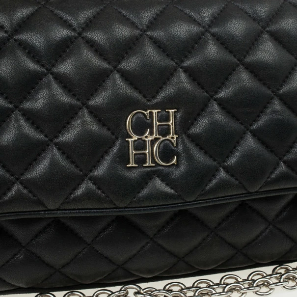 Carolina Herrera Black Quilted Flap Bag Women