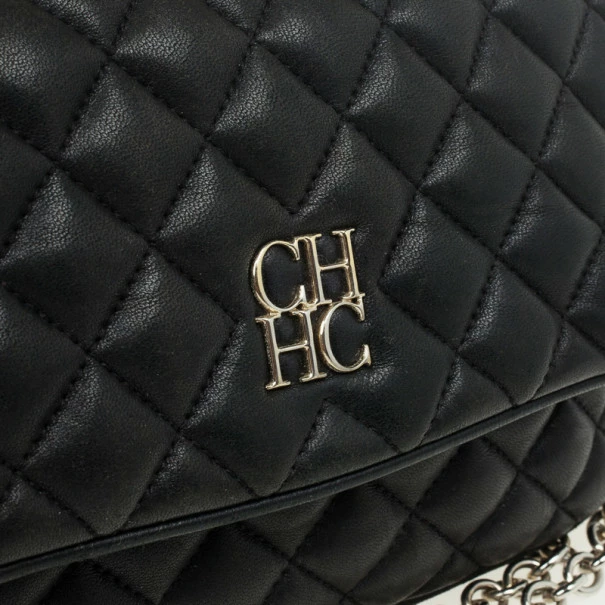 Carolina Herrera Black Quilted Flap Bag Women