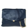 Carolina Herrera Blue Leather Flap Shoulder Bag Women